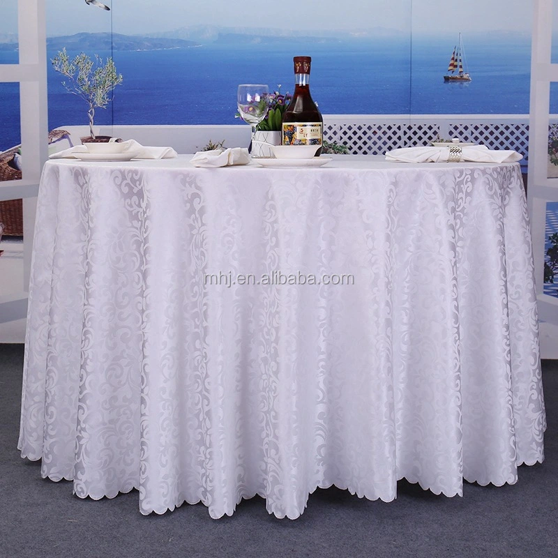 MHJ furniture - 72 Inches High Quality White Polyester Printed Round Table Clothes Chair cover/Table cloth/Napkins/Sash 1