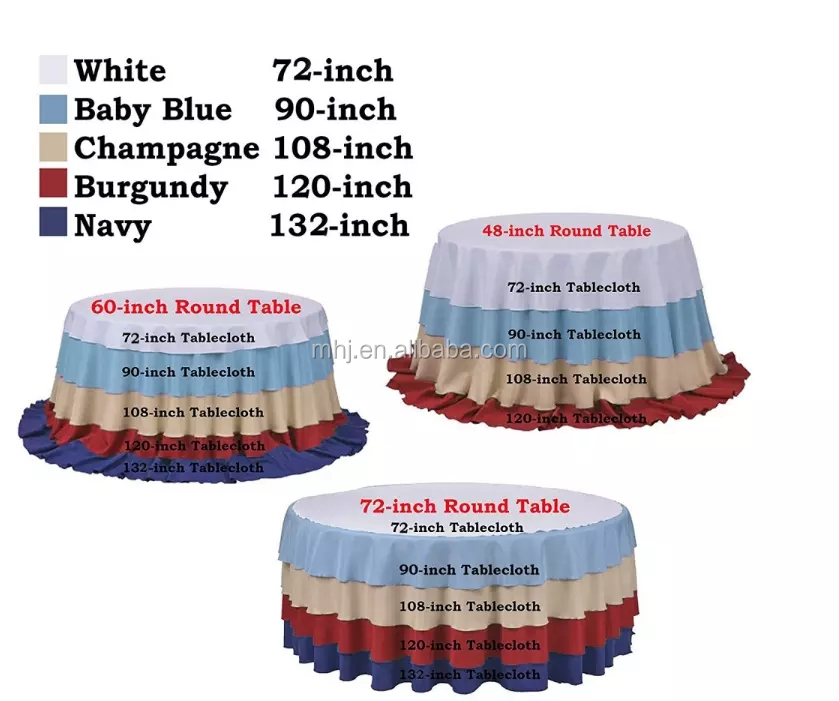 MHJ furniture - Factory Wholesale Polyester Hotel Round Table Clothes Table Cover Chair cover/Table cloth/Napkins/Sash 13