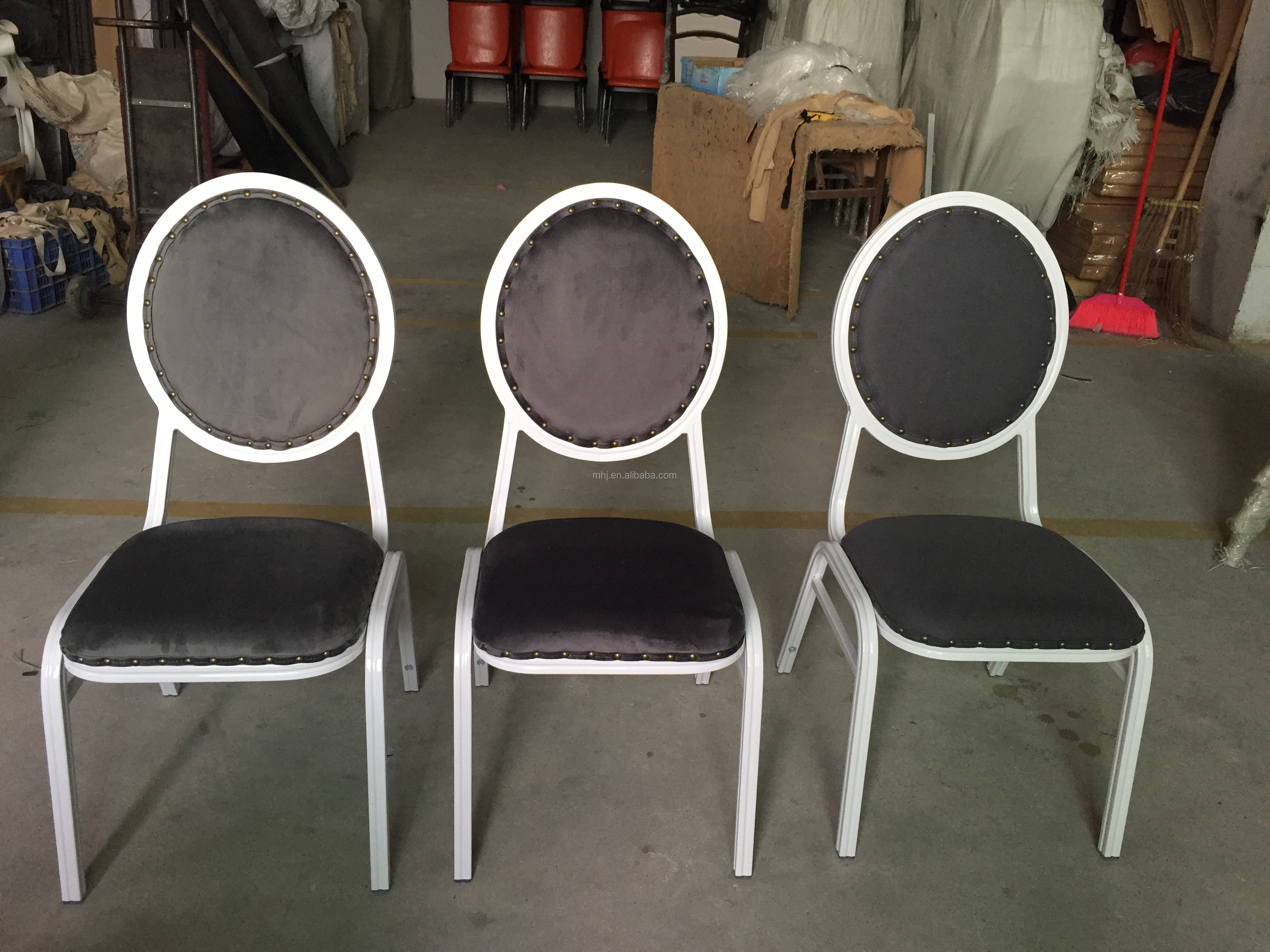 MHJ furniture - Hot Sale Factory Outlet Stackable Aluminum Round Back Hotel Banquet Chair Banquet chair 14
