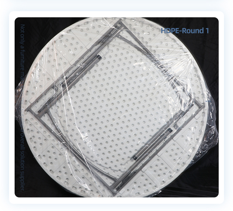 HDPE 71'' Patio Wedding Restaurant Round White Plastic Folding Table