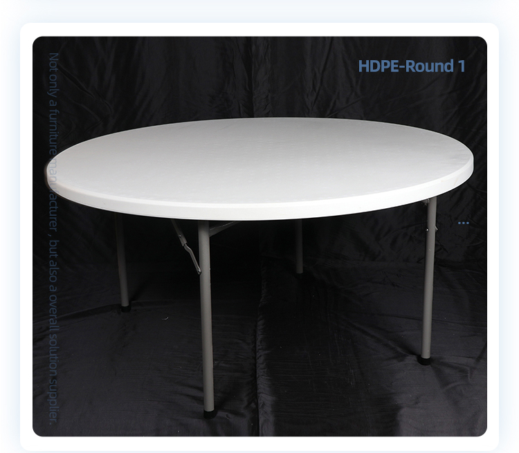 HDPE 71'' Patio Wedding Restaurant Round White Plastic Folding Table