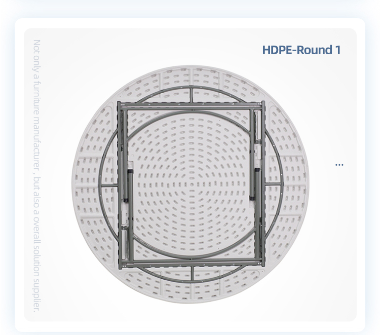 HDPE 71'' Patio Wedding Restaurant Round White Plastic Folding Table