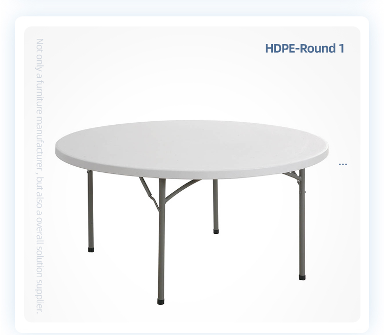 HDPE 71'' Patio Wedding Restaurant Round White Plastic Folding Table