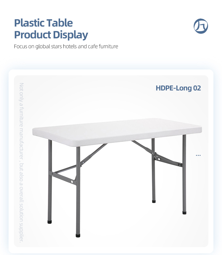 outdoor folding 4-foot white hdpe rectangle folding table for event