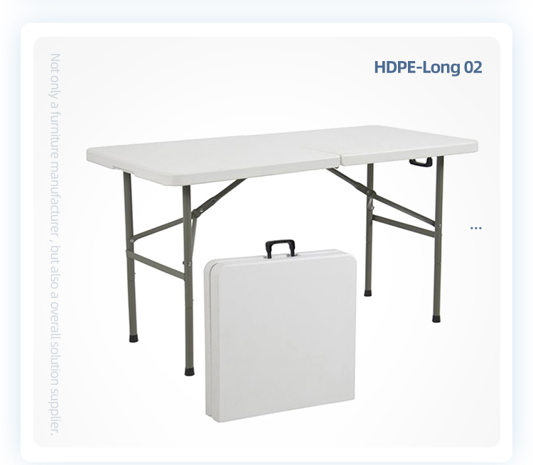 outdoor folding 4-foot white hdpe rectangle folding table for event
