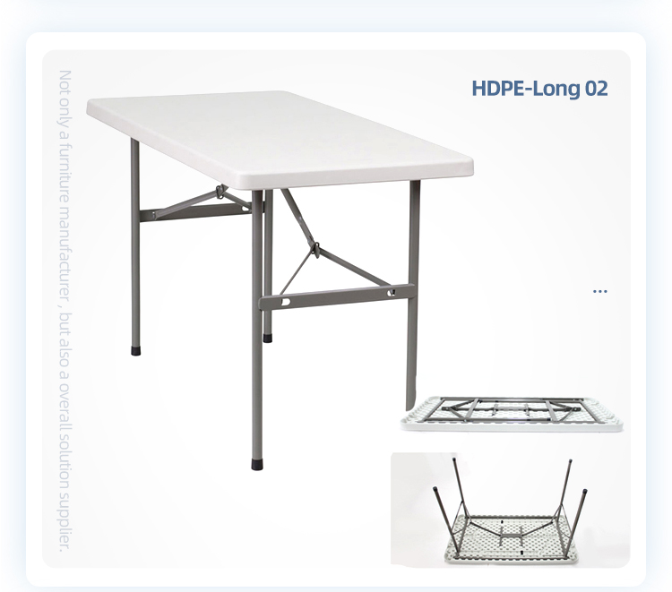 outdoor folding 4-foot white hdpe rectangle folding table for event