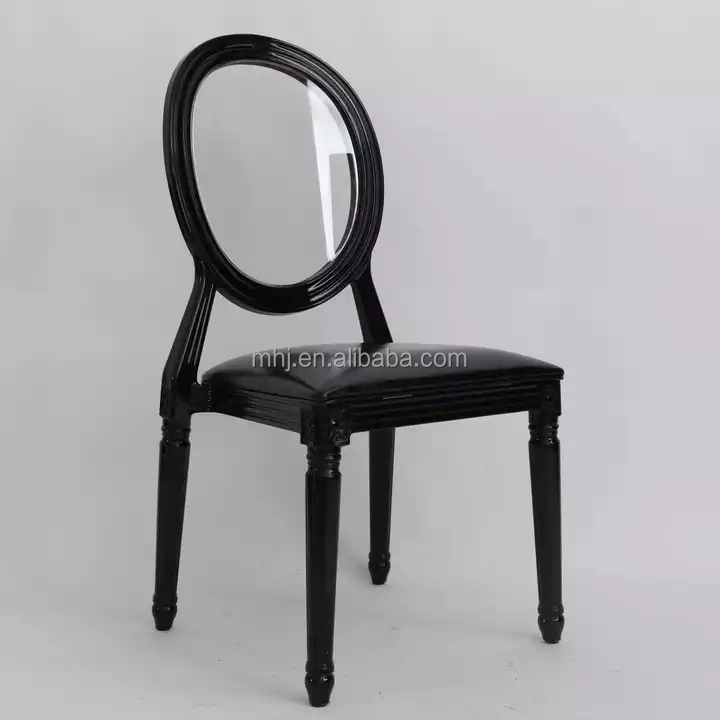 MHJ furniture - Stack Party Rental Black Ghost Wedding Louis Resin Chair Plastic chair and table 1