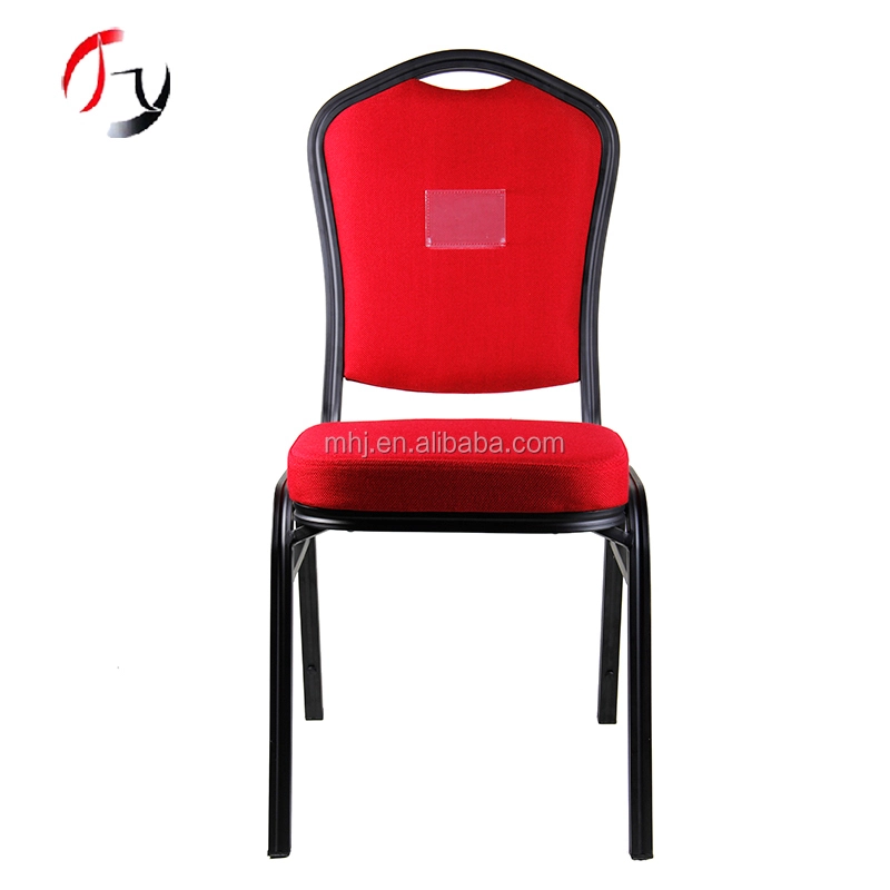 MHJ furniture - Red Fabric Stacking Aluminum Padded Exhibition Center Chair Interlocking Hotel Banquet Chairs Aluminum chair 1