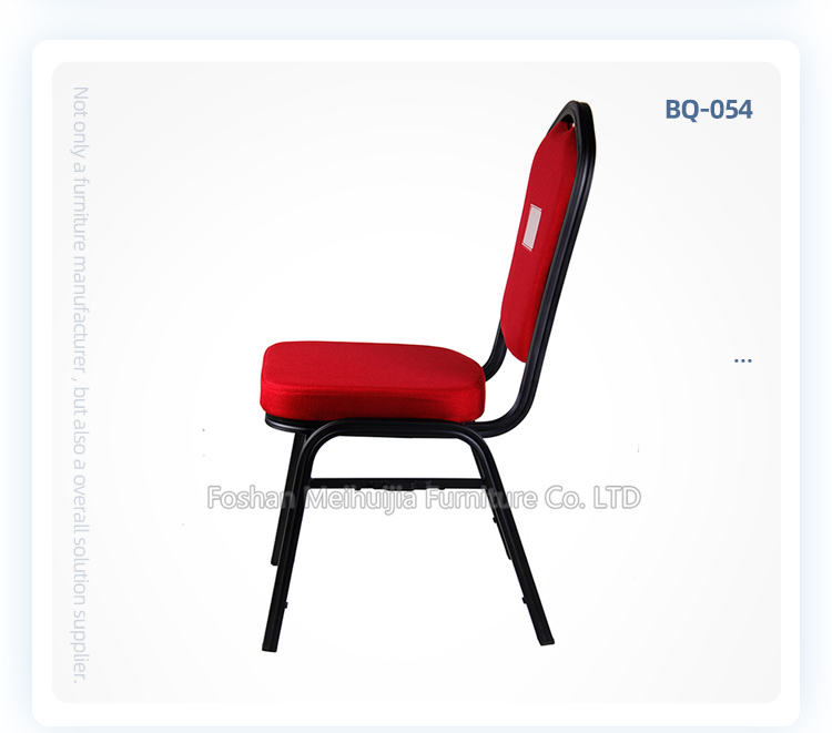 Red fabric stacking aluminum padded exhibition center chair interlocking hotel banquet chairs