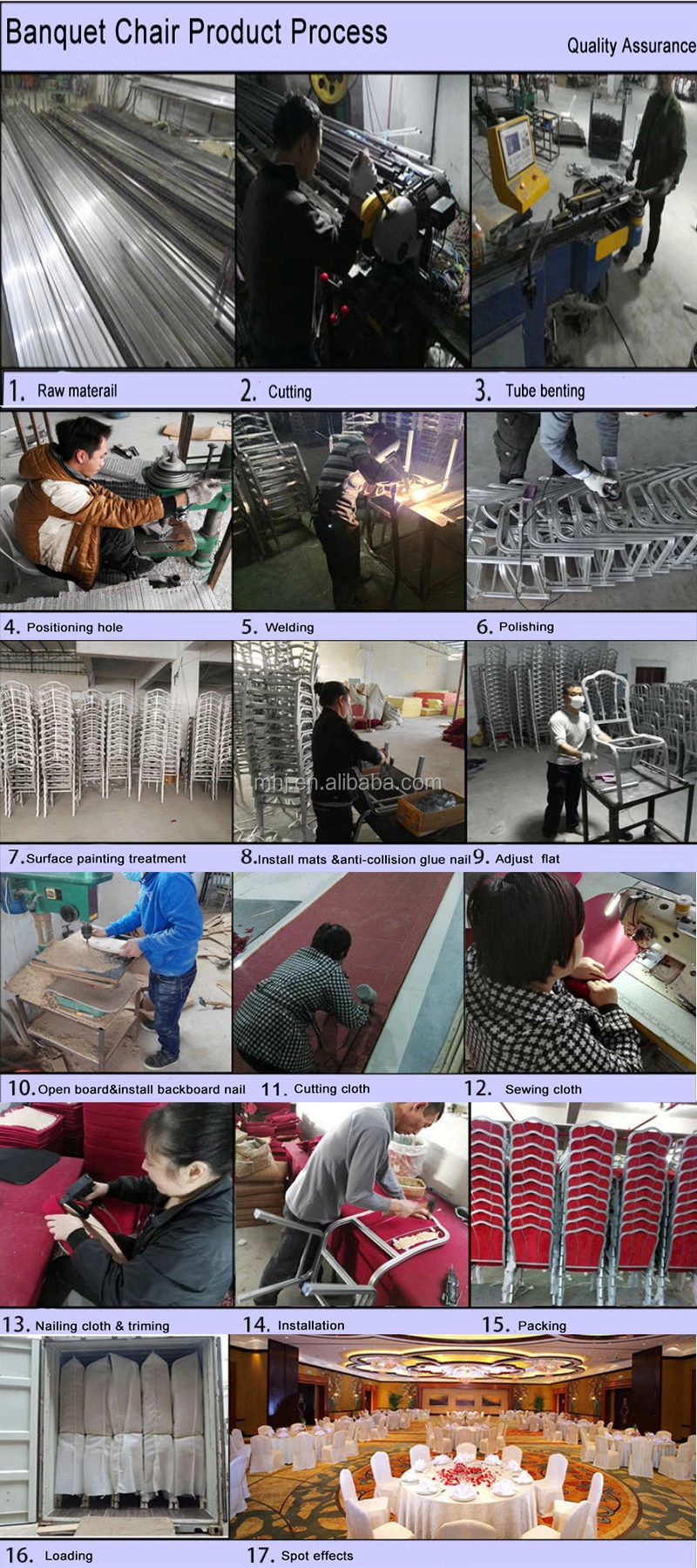 MHJ furniture - 2023 Hot Sale Stackable Aluminum Hotel Wedding Banquet Chair Banquet chair 16