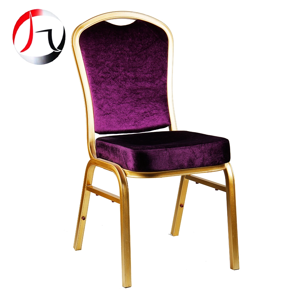 MHJ furniture - Quality Purple Velvet Aluminum Hotel Banquet Chair For Event Banquet chair 1