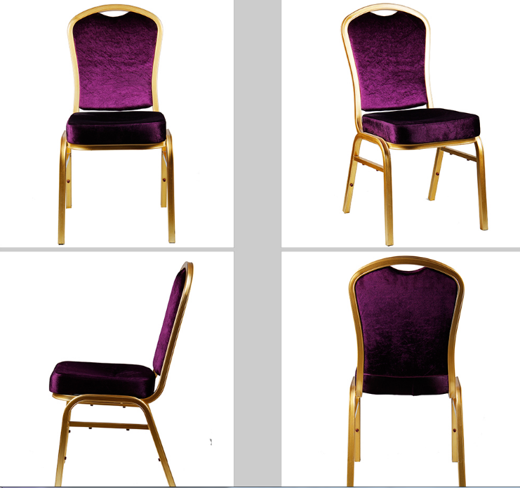 MHJ furniture - Quality Purple Velvet Aluminum Hotel Banquet Chair For Event Banquet chair 10