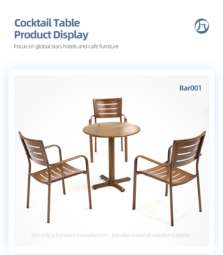 Patio outdoor folding portable aluminum cafe hotel round cocktail bar table