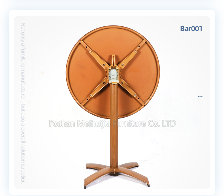 Patio outdoor folding portable aluminum cafe hotel round cocktail bar table