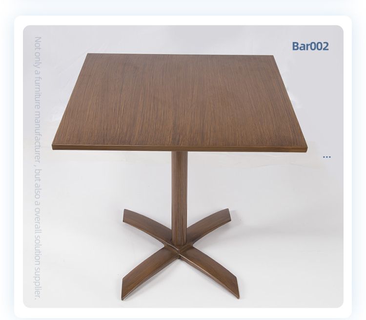 High quality indoor outdoor square steel bistro bar coffee restaurant table