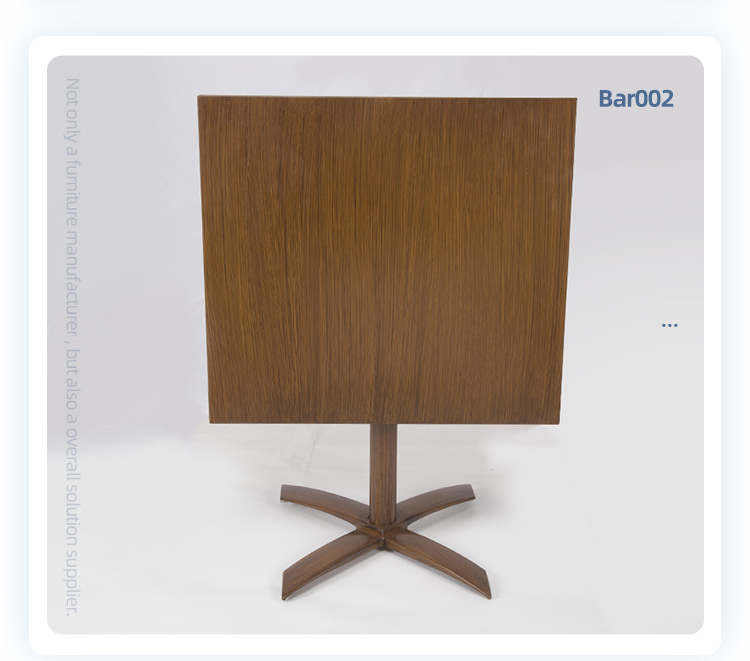 High quality indoor outdoor square steel bistro bar coffee restaurant table