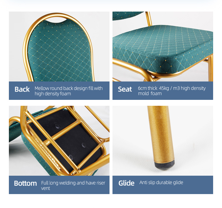 Modern design metal hotel restaurant wedding banquet room stackable chair without armrest
