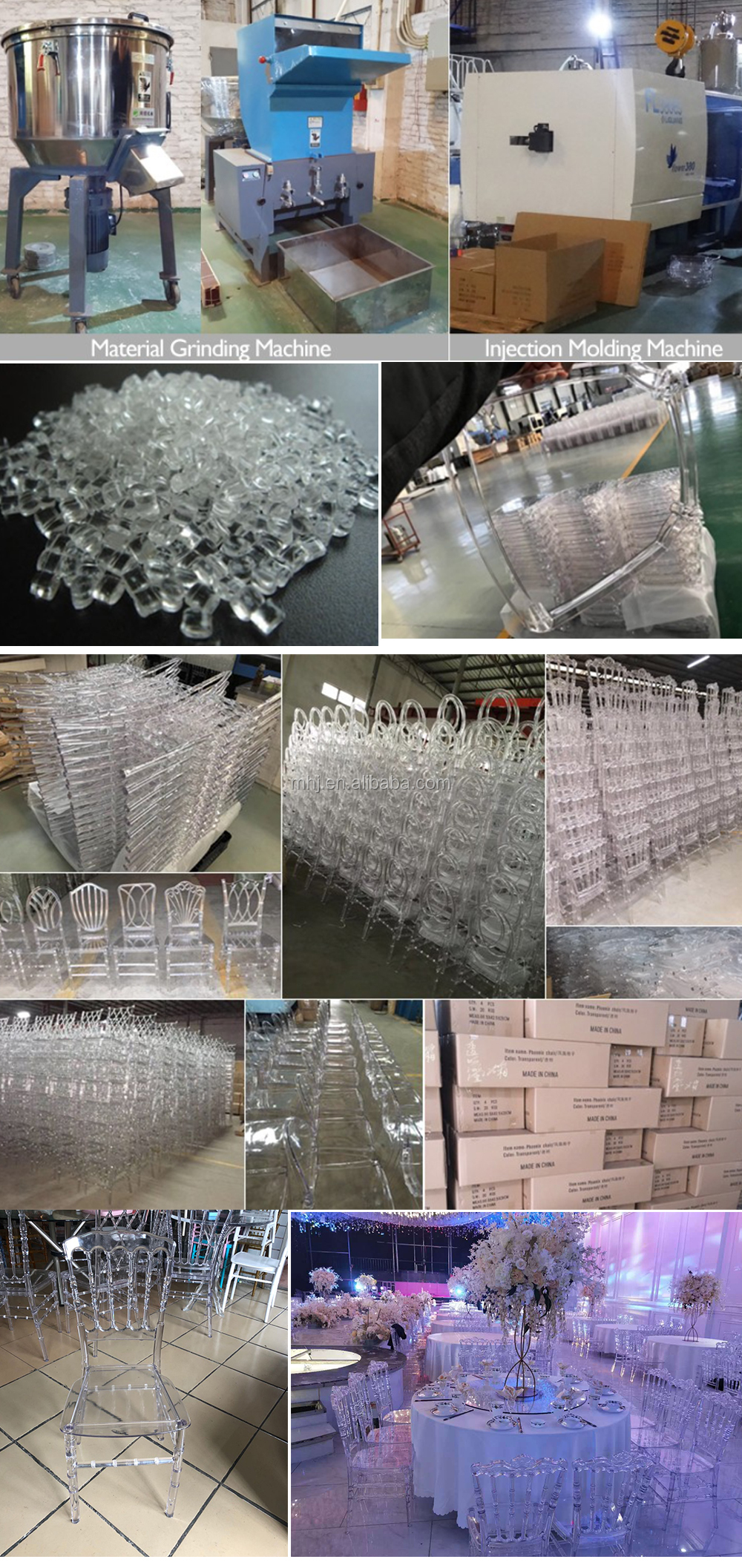 MHJ furniture - High Quality Knock-down Monoblock Resin Napoleon Wedding Chair Plastic chair and table 15