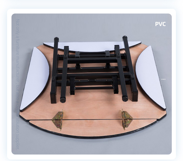 Commercial furniture pvc board big size round rectangular dining folding table for banquet