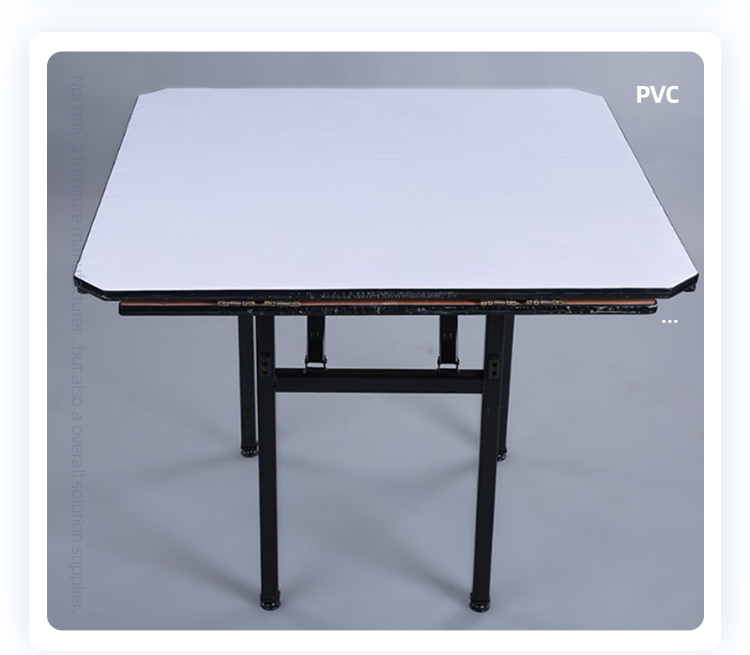 Commercial furniture pvc board big size round rectangular dining folding table for banquet