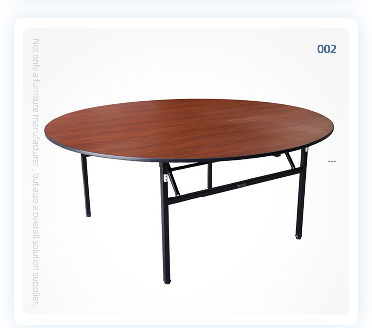 Hotel furniture durable wooden laminate table top melamine round banquet folding tables