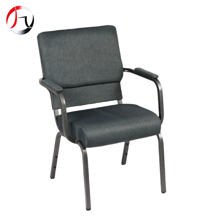 MHJ furniture - Stackable Iron Steel Black Vein Painting Auditorium Arm Church Chair With Armrests Church chair 1