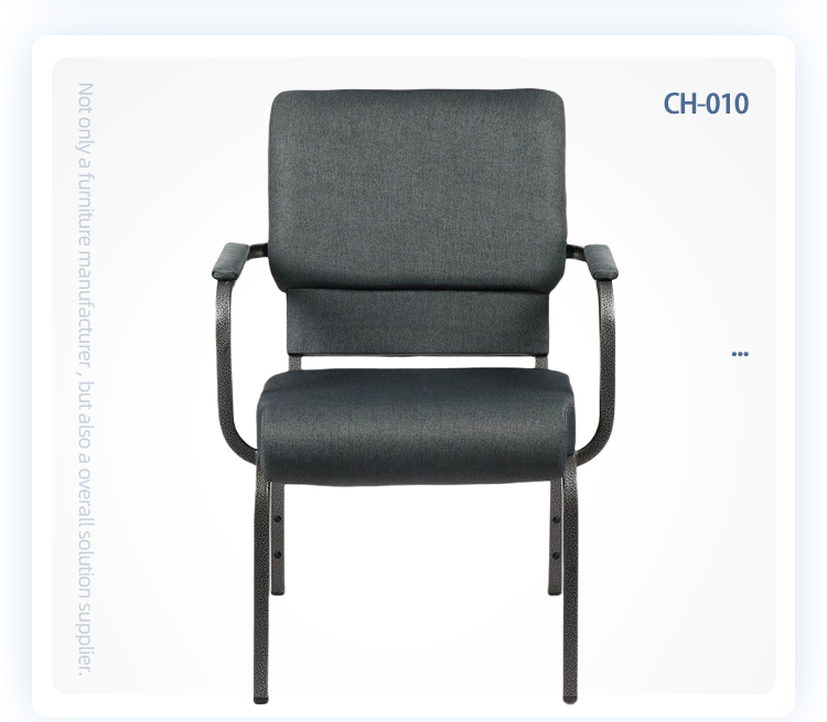 Stackable iron steel black vein painting auditorium arm church chair with armrests