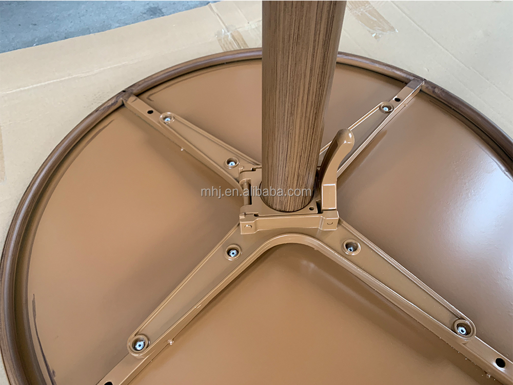 MHJ furniture - Wholesale Wood Look Aluminum Round Coffee Shop Bar Cocktail Table Cocktail table 12