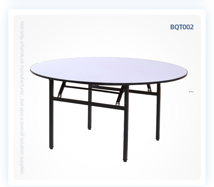 Custom cheap 18mm plywood pvc surface 6ft round folding hotel banquet table