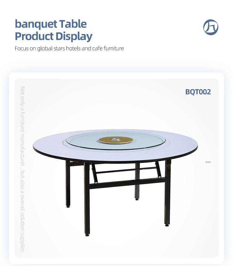 Custom cheap 18mm plywood pvc surface 6ft round folding hotel banquet table