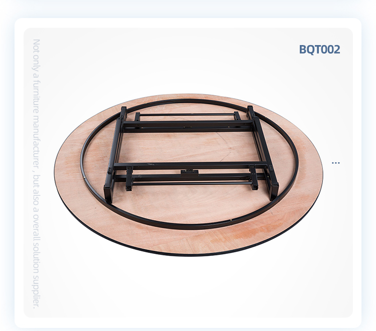 Custom cheap 18mm plywood pvc surface 6ft round folding hotel banquet table
