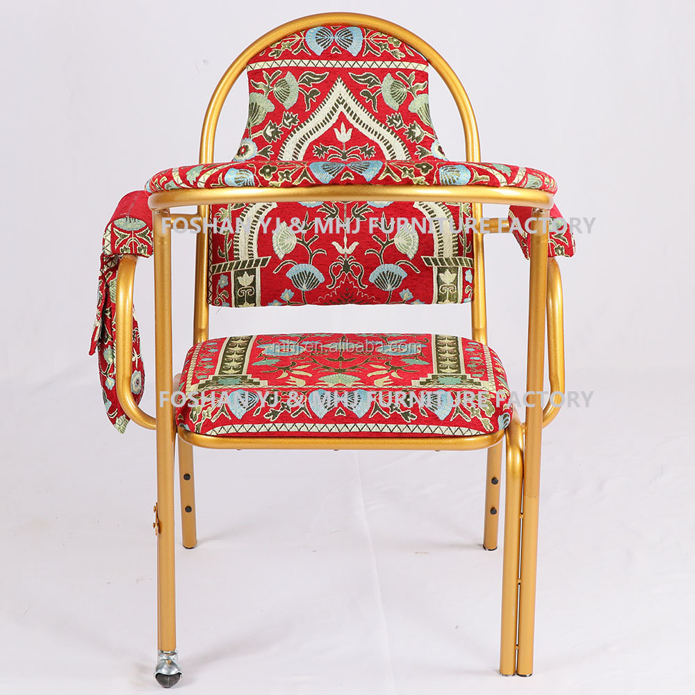MHJ furniture - Stackable Metal Red Carpet Prayer Muslim Chair Armchairs For Church Muslim chair 9
