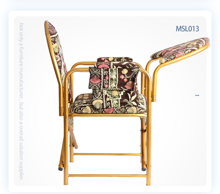 New model mosque Islam church salah folding iron muslim prayer chair with armrest