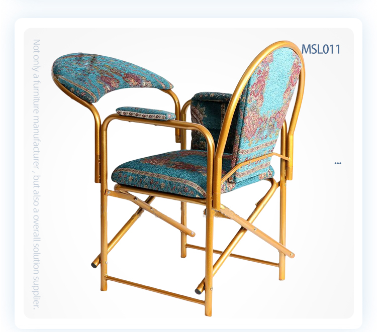Hot sale luxury back rest foldable metal armrest Islam muslim prayer chair mat chair