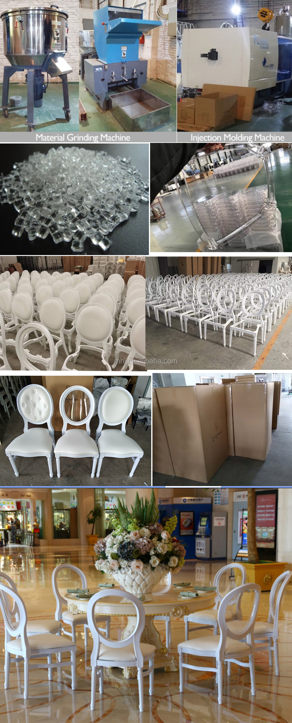 MHJ furniture - White Clear Resin Stackable Ghost Chairs Royal Banquet Wedding Chair Plastic chair and table 20