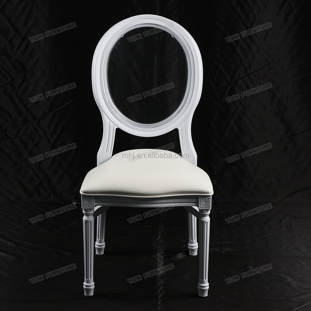 MHJ furniture - White Clear Resin Stackable Ghost Chairs Royal Banquet Wedding Chair Plastic chair and table 11