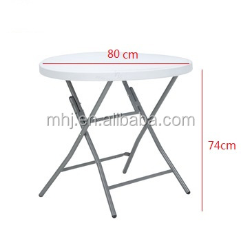 outdoor garden leisure round plastic folding tea dining table