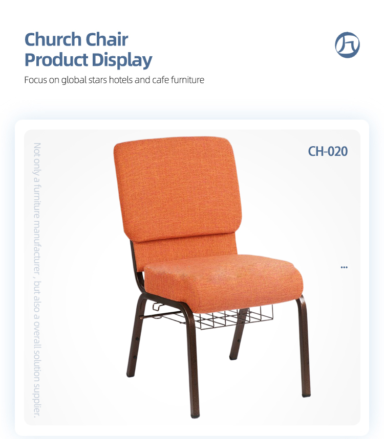 Customized factory supply used stackable interlocked upholstered metal church banquet chair