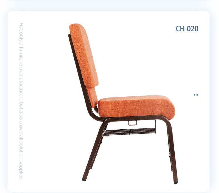 Customized factory supply used stackable interlocked upholstered metal church banquet chair