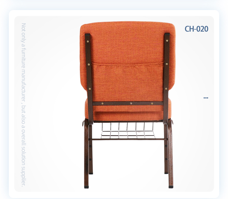 Customized factory supply used stackable interlocked upholstered metal church banquet chair