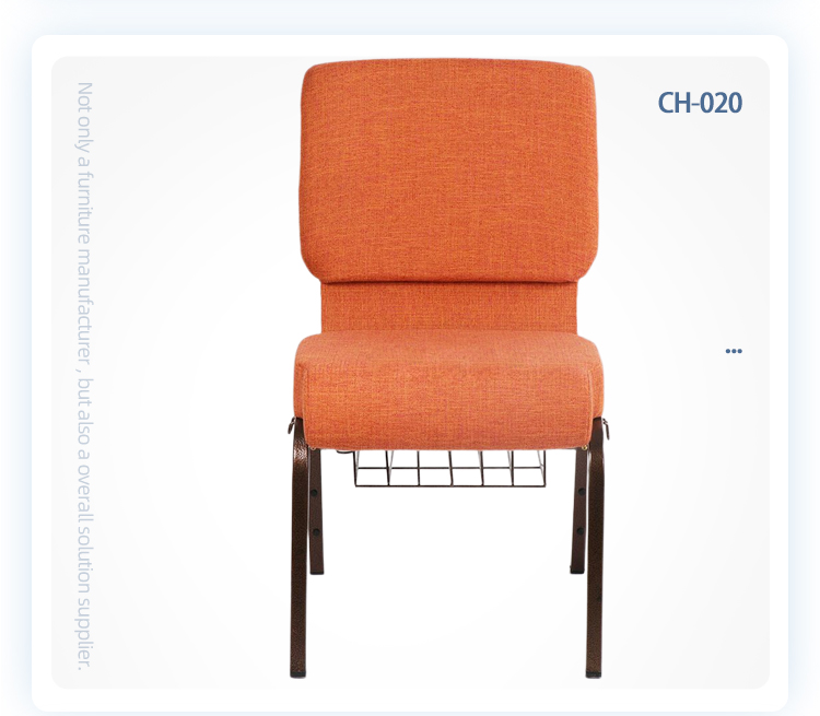 Customized factory supply used stackable interlocked upholstered metal church banquet chair