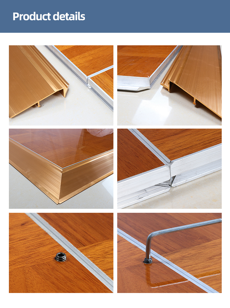 Custom aluminum edge skid resistance interactive laminate hardwood solid wood dance floor