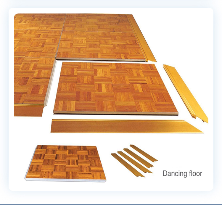 Custom aluminum edge skid resistance interactive laminate hardwood solid wood dance floor