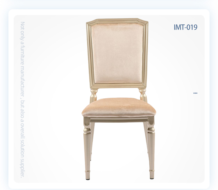 Customized French luxury champagne velvet dining chairs wedding banquet event used chair