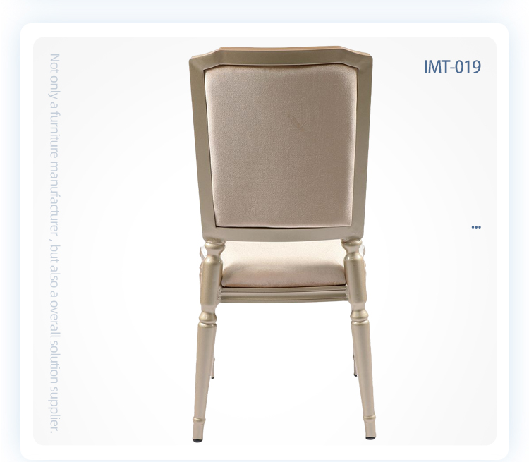 Customized French luxury champagne velvet dining chairs wedding banquet event used chair