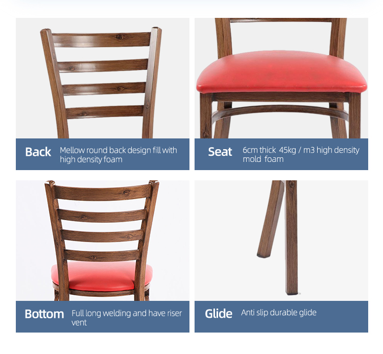 Modern design coffee restaurant Imitated wooden chairs baroque ladder back chair