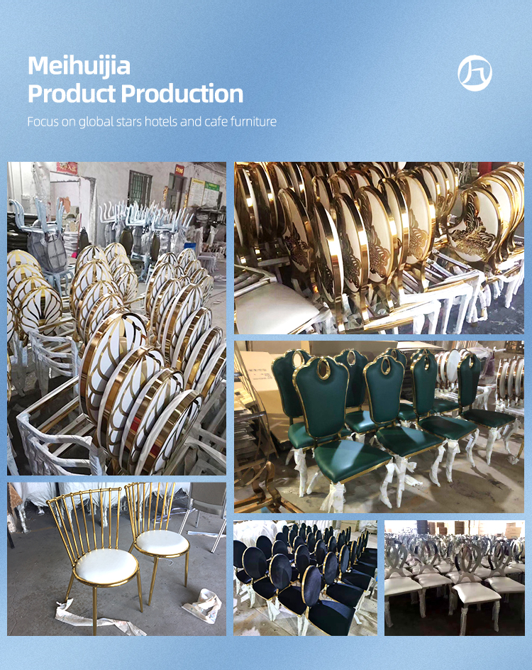 Wholesale popular gold stainless steel frame dining chairs furniture for wedding party