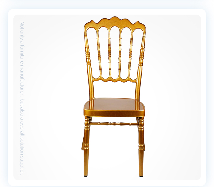 Hot sale gold painting aluminum stackable napoleon castle wedding chair