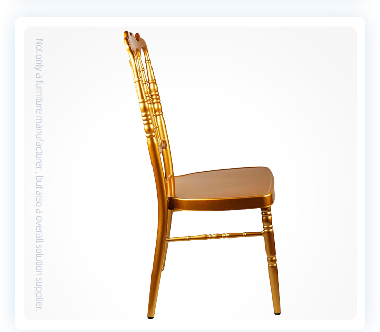 Hot sale gold painting aluminum stackable napoleon castle wedding chair