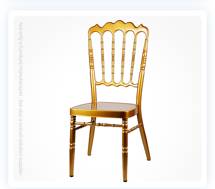 Hot sale gold painting aluminum stackable napoleon castle wedding chair
